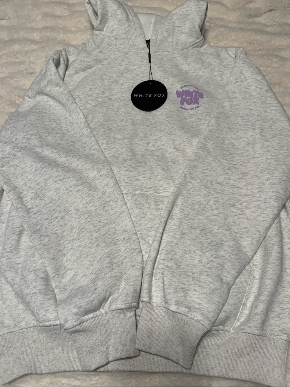NWT White Fox Oversized Hoodie XS/S Grey Marle